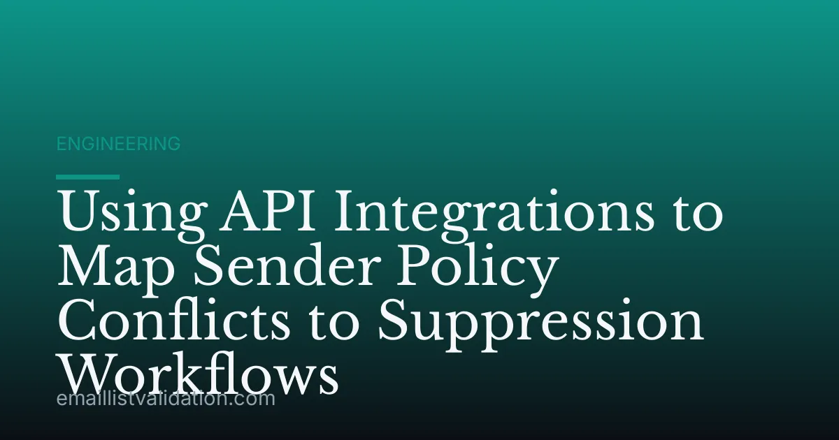 Using API Integrations to Map Sender Policy Conflicts to Suppression Workflows