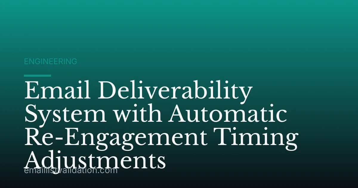 Email Deliverability System with Automatic Re-Engagement Timing Adjustments