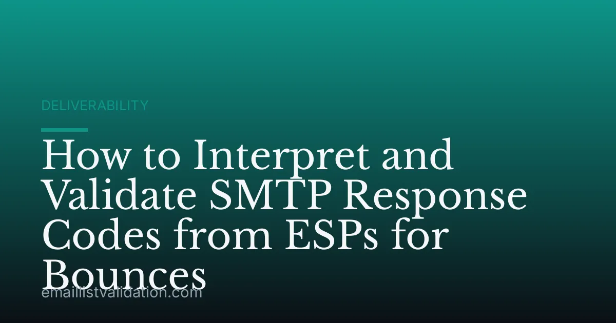 How to Interpret and Validate SMTP Response Codes from ESPs for Bounces