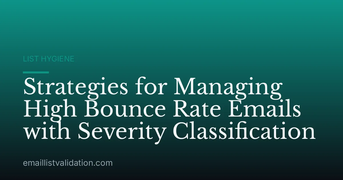 Strategies for Managing High Bounce Rate Emails with Severity Classification