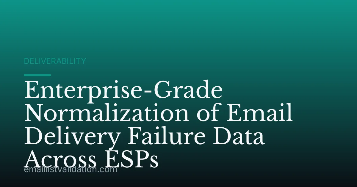 Enterprise-Grade Normalization of Email Delivery Failure Data Across ESPs