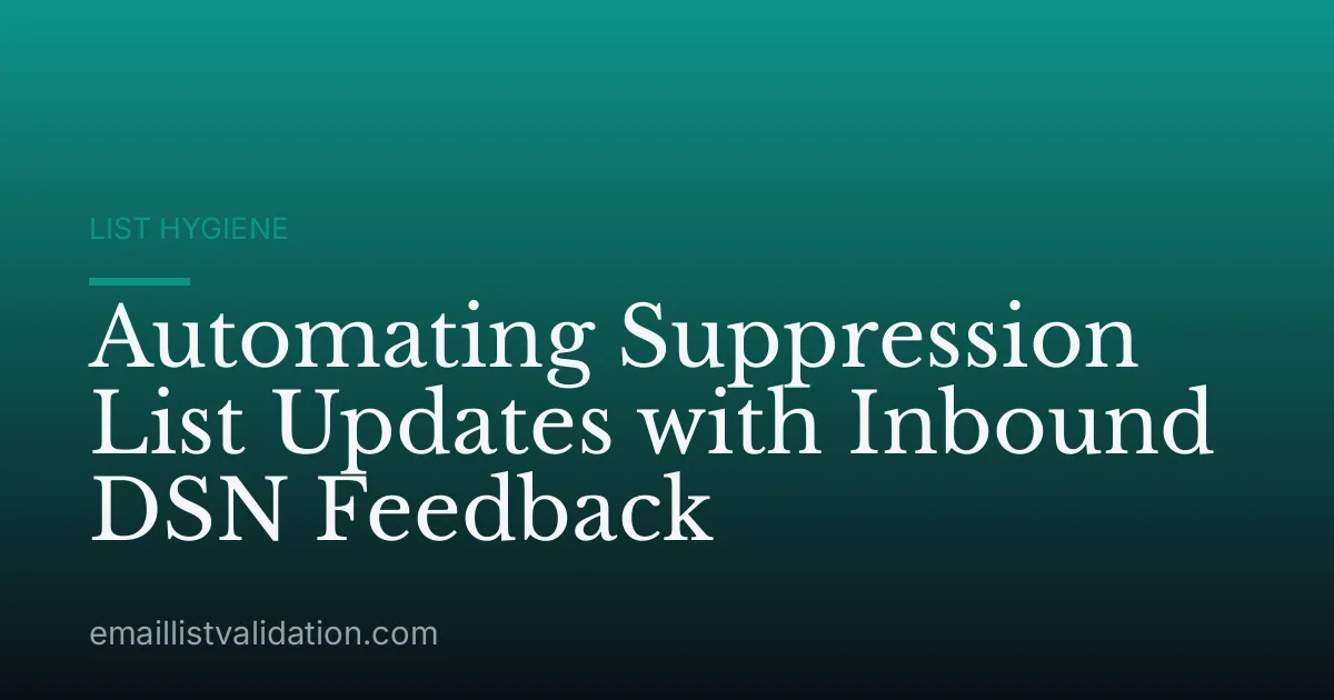Automating Suppression List Updates with Inbound DSN Feedback