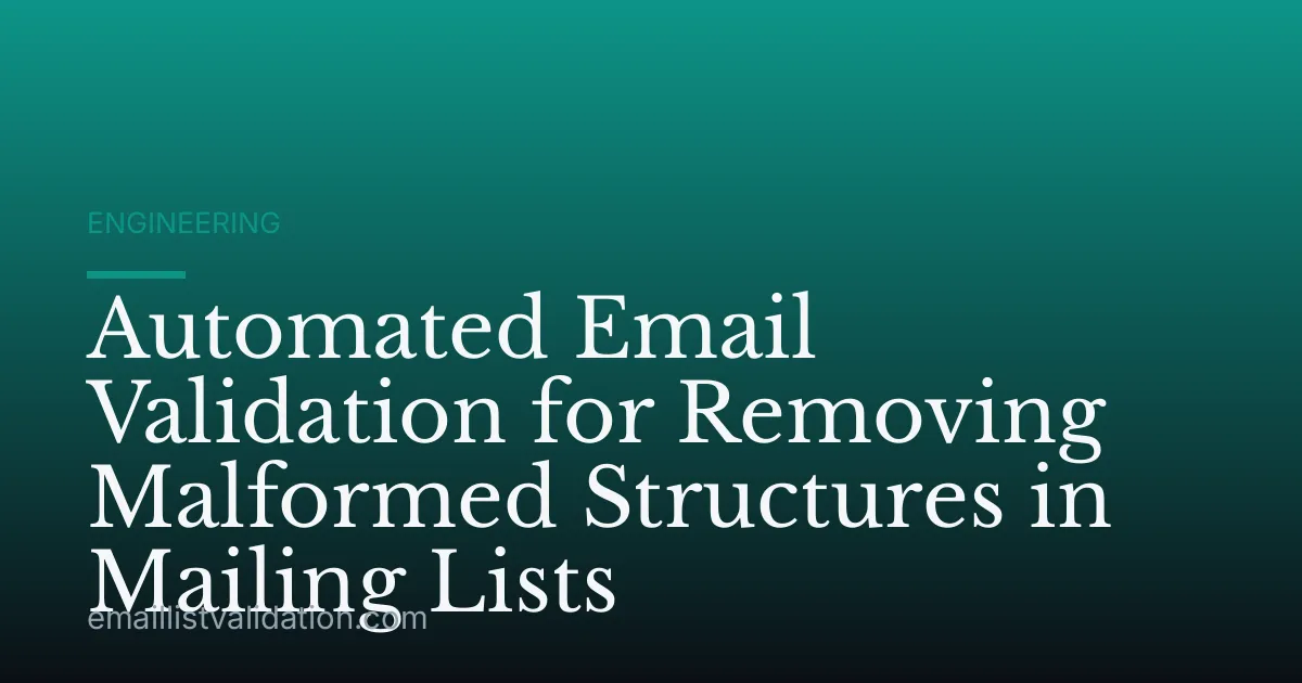 Automated Email Validation for Removing Malformed Structures in Mailing Lists