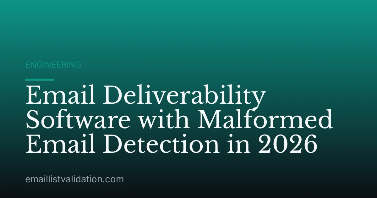 Email Deliverability Software with Malformed Email Detection in 2026
