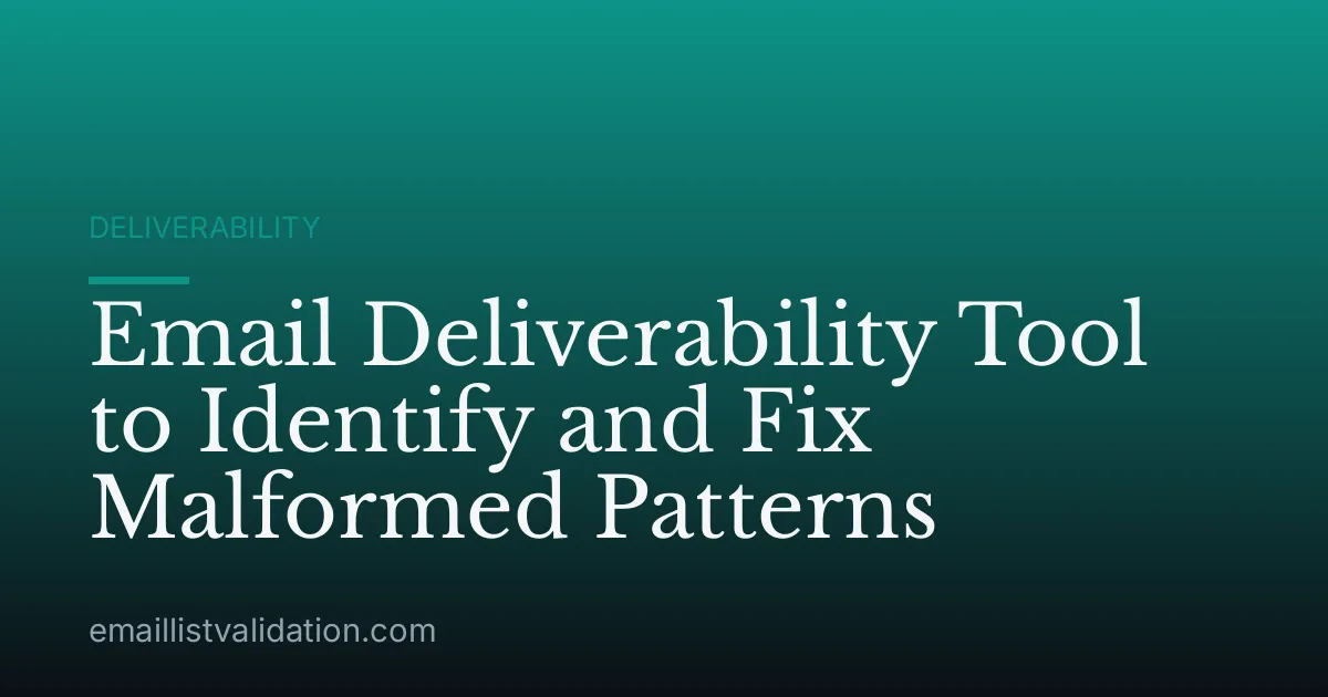 Email Deliverability Tool to Identify and Fix Malformed Patterns