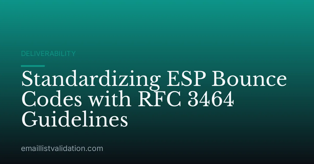 Standardizing ESP Bounce Codes with RFC 3464 Guidelines