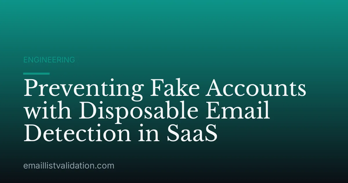 Preventing Fake Accounts with Disposable Email Detection in SaaS