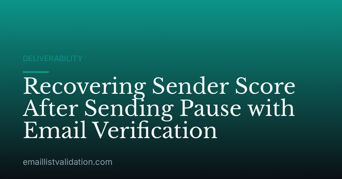Recovering Sender Score After Sending Pause with Email Verification