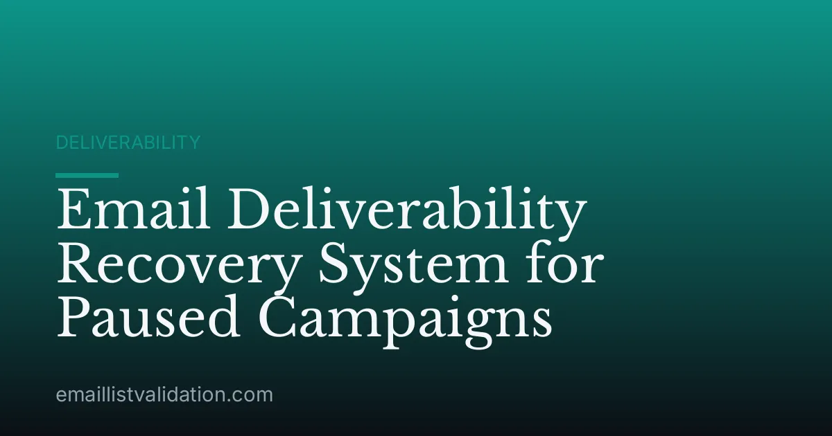 Email Deliverability Recovery System for Paused Campaigns