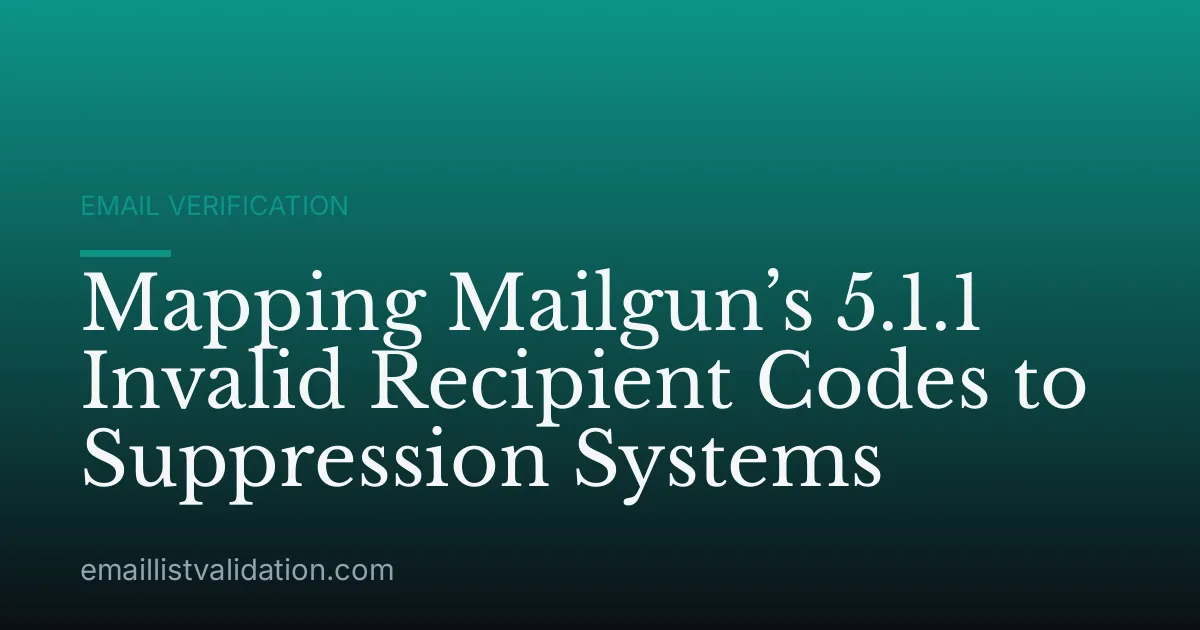 Mapping Mailgun’s 5.1.1 Invalid Recipient Codes to Suppression Systems