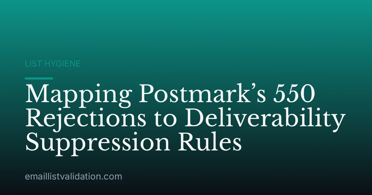 Mapping Postmark’s 550 Rejections to Deliverability Suppression Rules