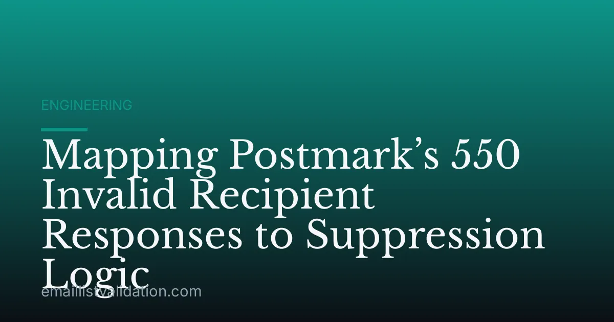 Mapping Postmark’s 550 Invalid Recipient Responses to Suppression Logic