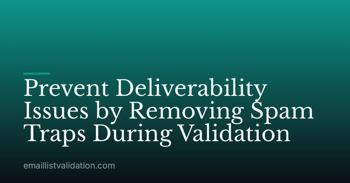 Prevent Deliverability Issues by Removing Spam Traps During Validation