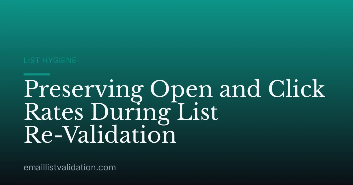 Preserving Open and Click Rates During List Re-Validation