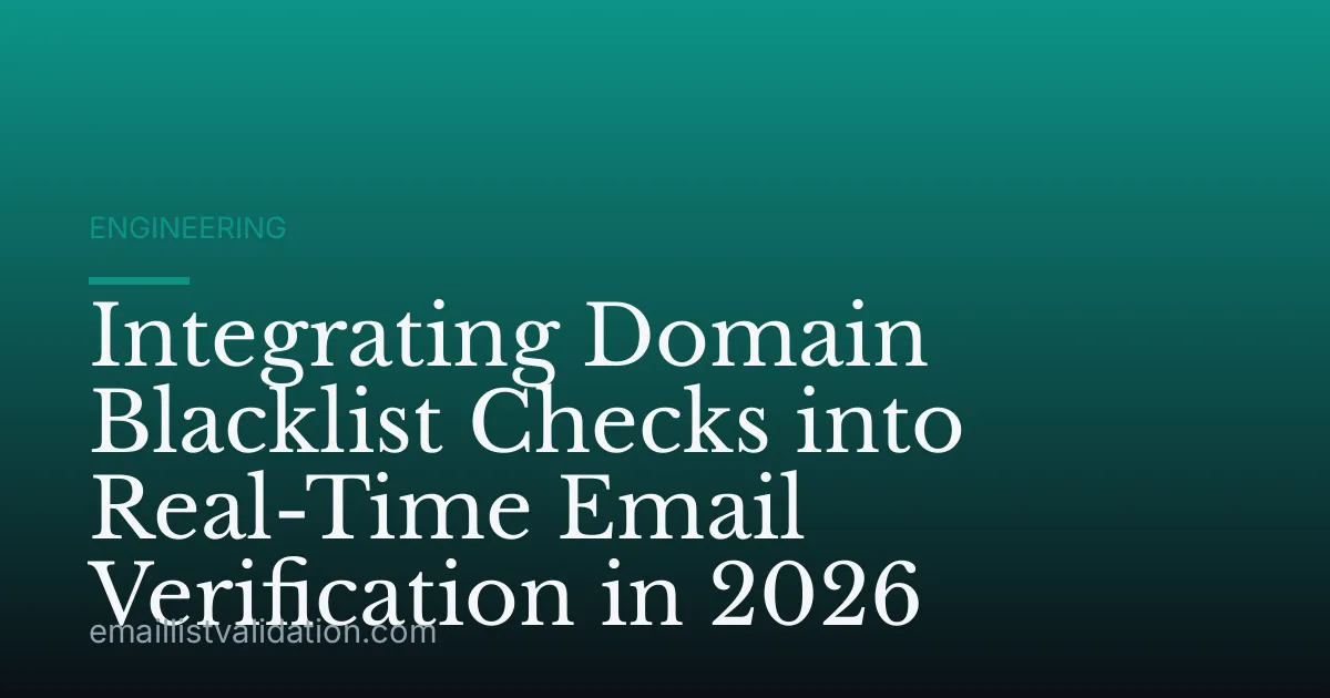 Integrating Domain Blacklist Checks into Real-Time Email Verification in 2026