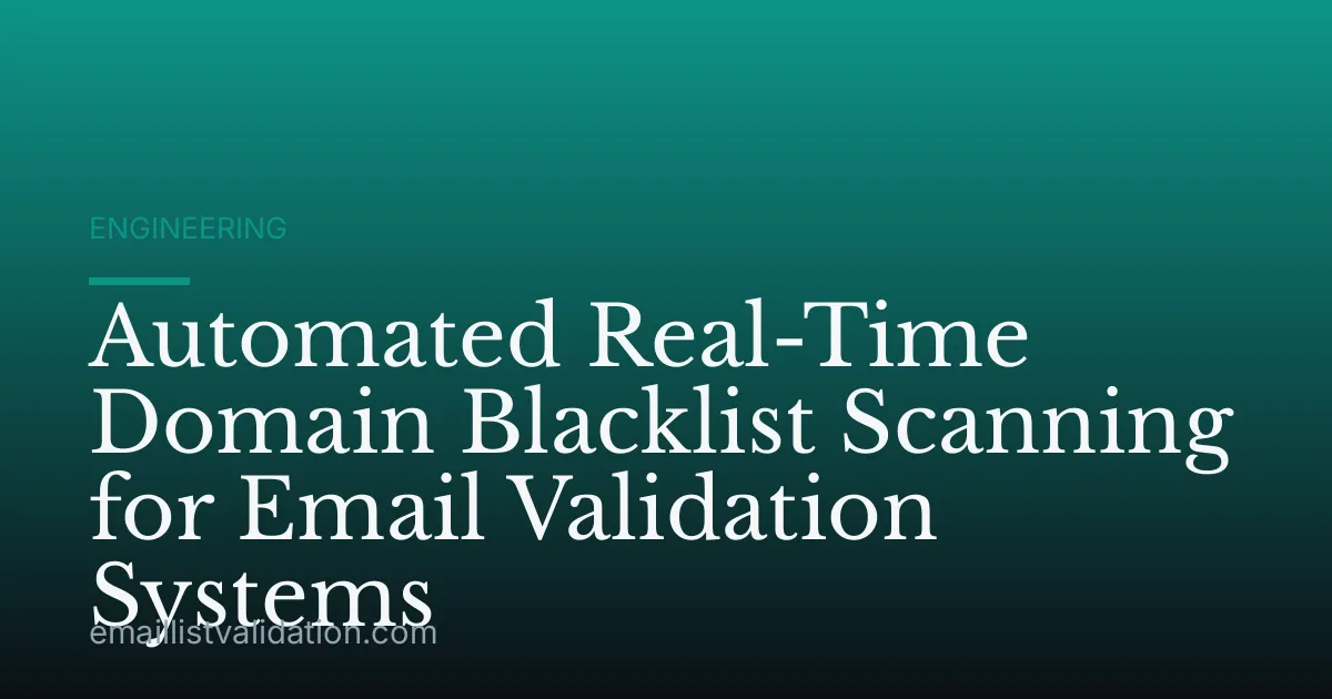 Automated Real-Time Domain Blacklist Scanning for Email Validation Systems