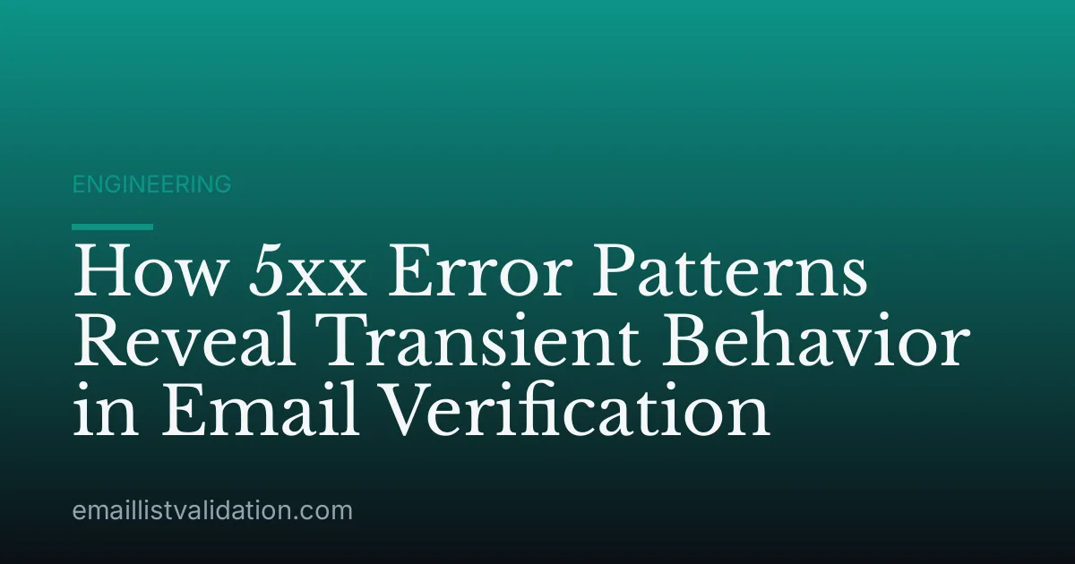 How 5xx Error Patterns Reveal Transient Behavior in Email Verification