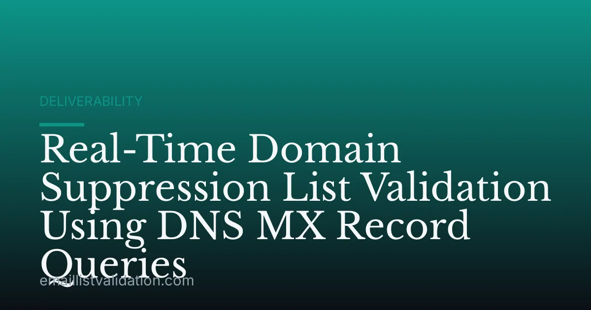 Real-Time Domain Suppression List Validation Using DNS MX Record Queries