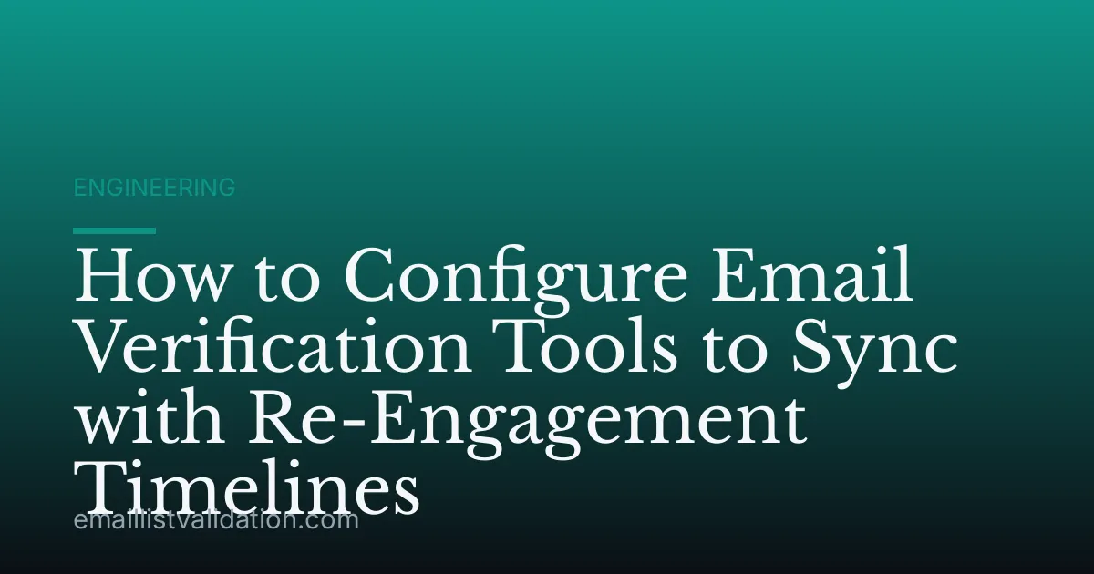 How to Configure Email Verification Tools to Sync with Re-Engagement Timelines