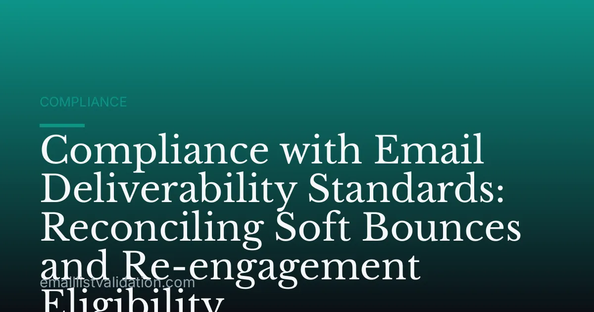 Compliance with Email Deliverability Standards: Reconciling Soft Bounces and Re-engagement Eligibility