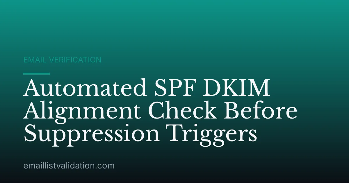 Automated SPF DKIM Alignment Check Before Suppression Triggers