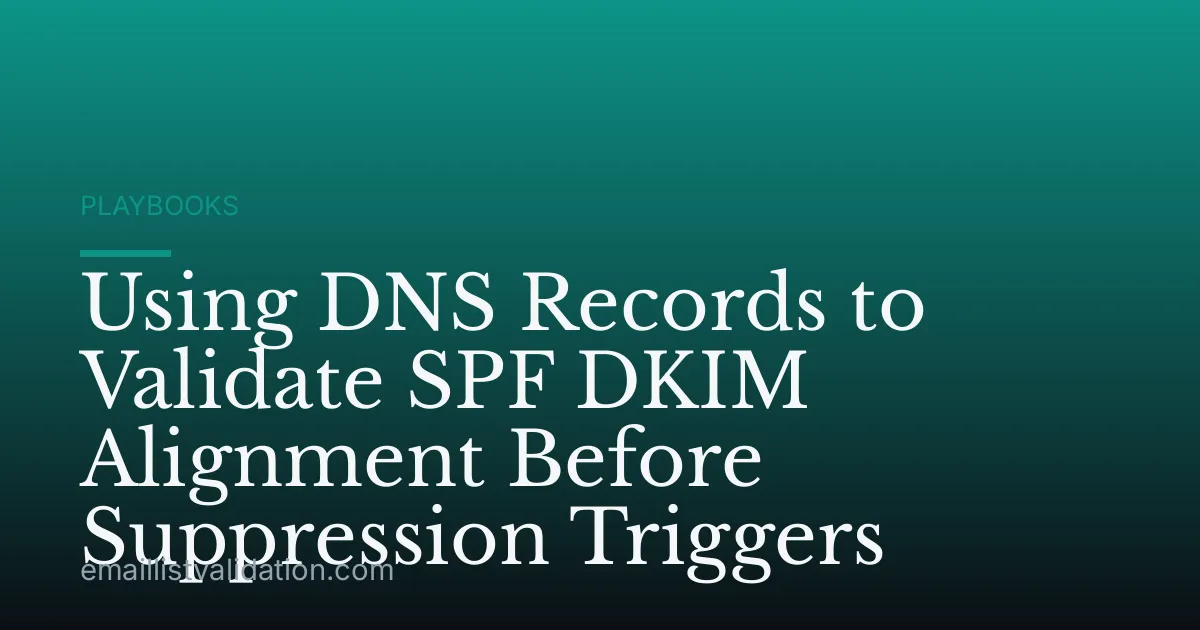 Using DNS Records to Validate SPF DKIM Alignment Before Suppression Triggers