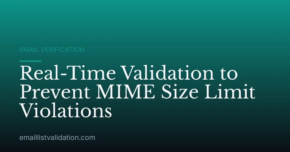 Real-Time Validation to Prevent MIME Size Limit Violations