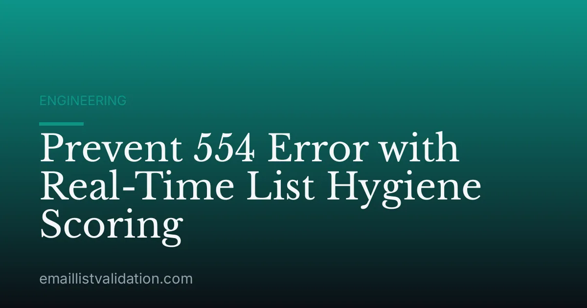 Prevent 554 Error with Real-Time List Hygiene Scoring