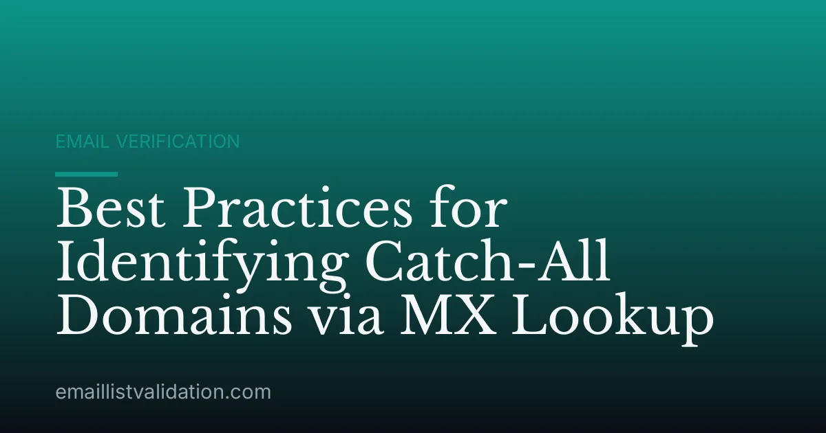 Best Practices for Identifying Catch-All Domains via MX Lookup