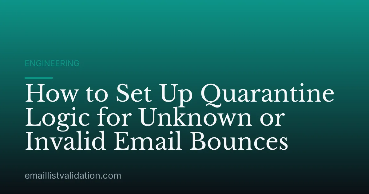 How to Set Up Quarantine Logic for Unknown or Invalid Email Bounces