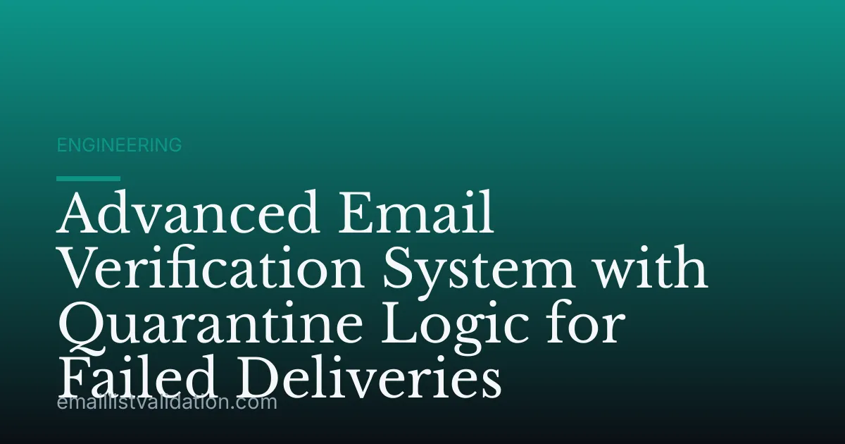 Advanced Email Verification System with Quarantine Logic for Failed Deliveries