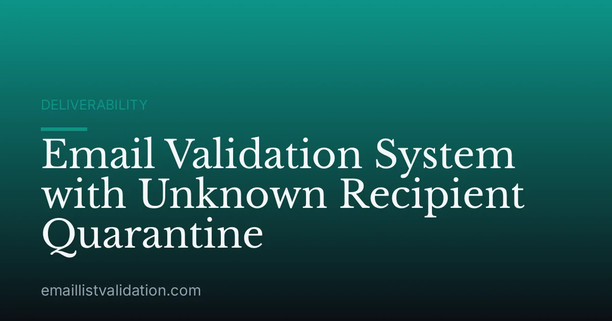 Email Validation System with Unknown Recipient Quarantine