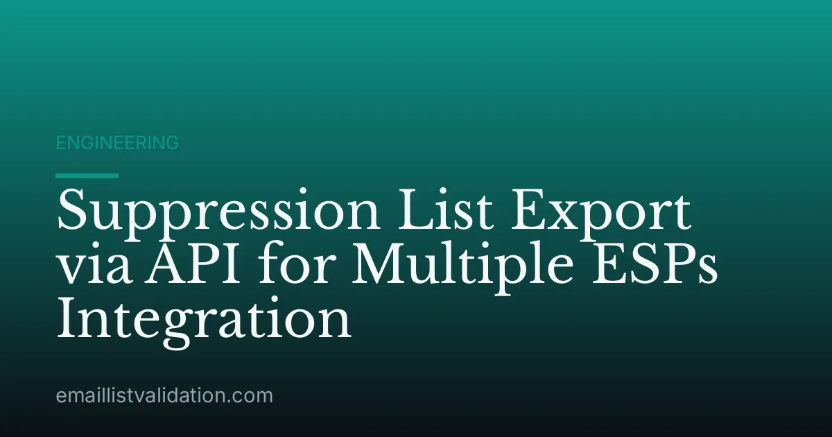 Suppression List Export via API for Multiple ESPs Integration