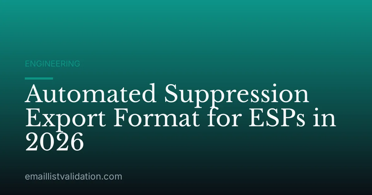 Automated Suppression Export Format for ESPs in 2026