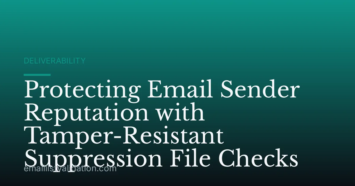 Protecting Email Sender Reputation with Tamper-Resistant Suppression File Checks