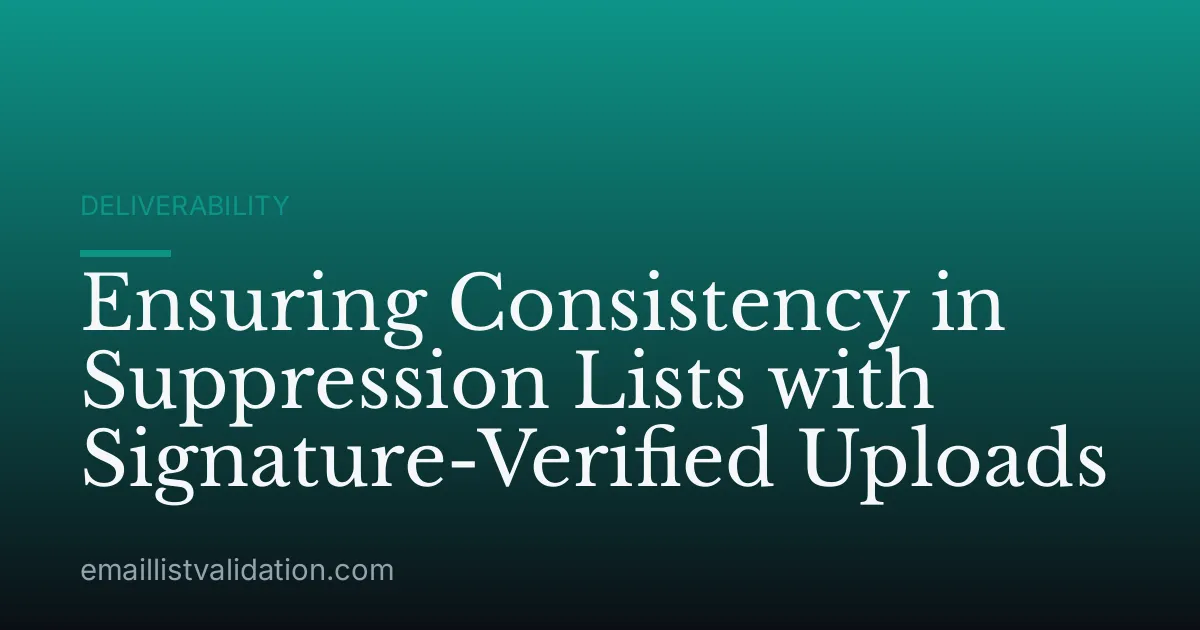 Ensuring Consistency in Suppression Lists with Signature-Verified Uploads