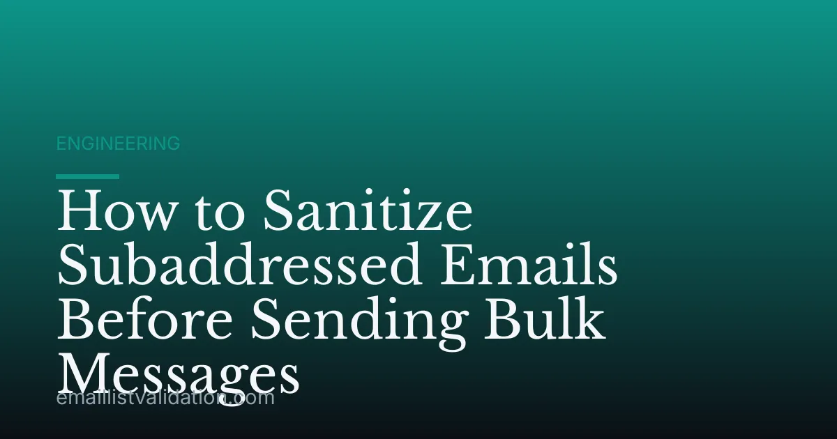 How to Sanitize Subaddressed Emails Before Sending Bulk Messages