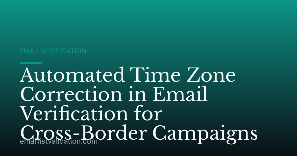 Automated Time Zone Correction in Email Verification for Cross-Border Campaigns