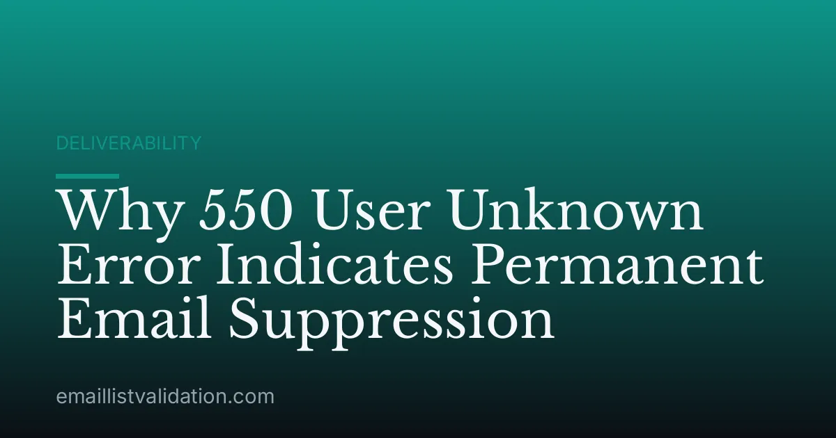 Why 550 User Unknown Error Indicates Permanent Email Suppression