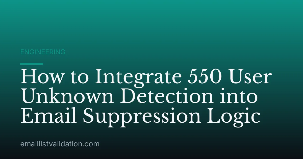 How to Integrate 550 User Unknown Detection into Email Suppression Logic