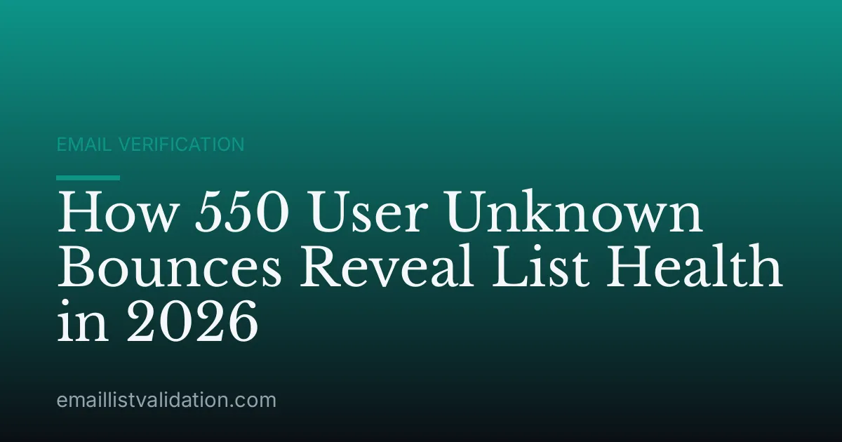 How 550 User Unknown Bounces Reveal List Health in 2026