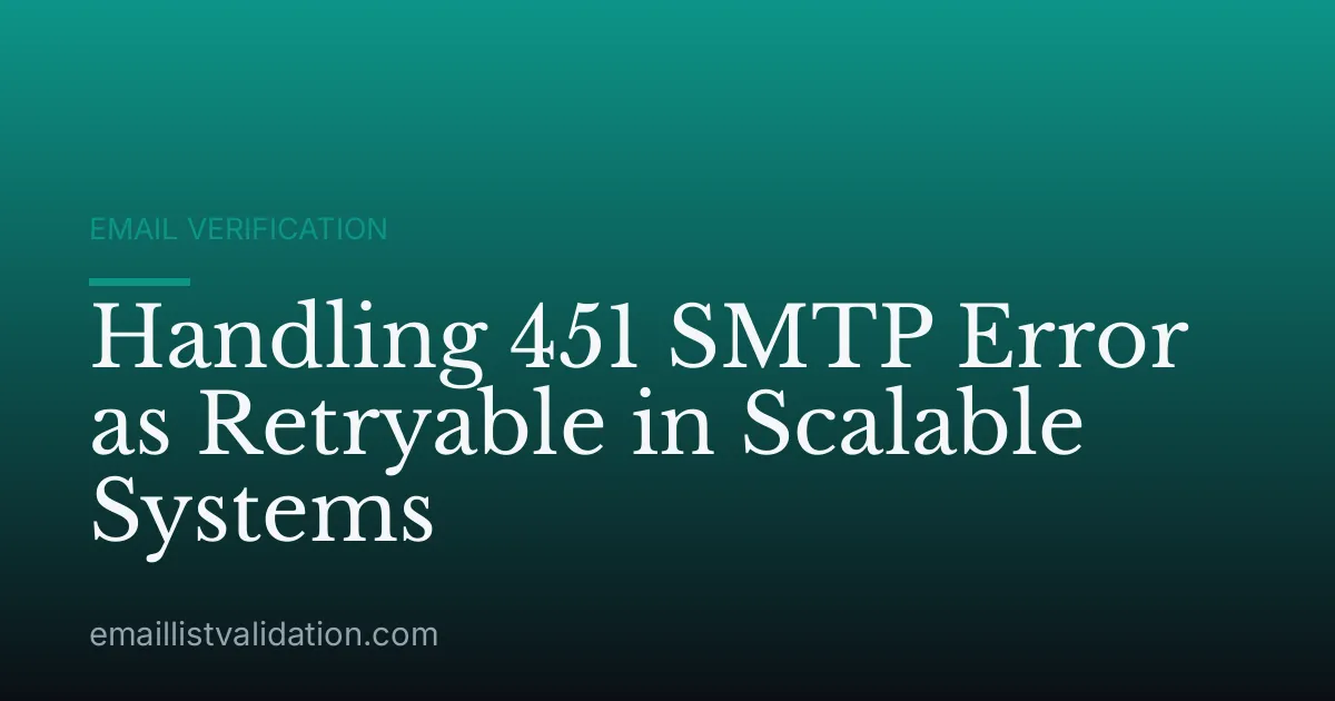 Handling 451 SMTP Error as Retryable in Scalable Systems