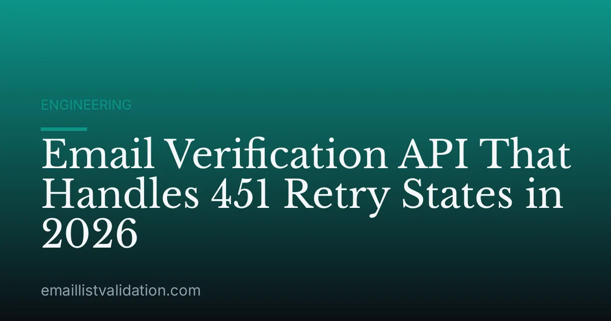 Email Verification API That Handles 451 Retry States in 2026