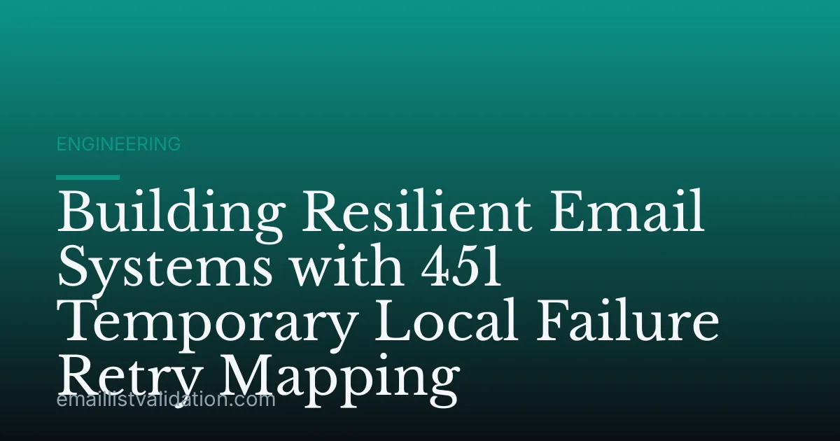 Building Resilient Email Systems with 451 Temporary Local Failure Retry Mapping
