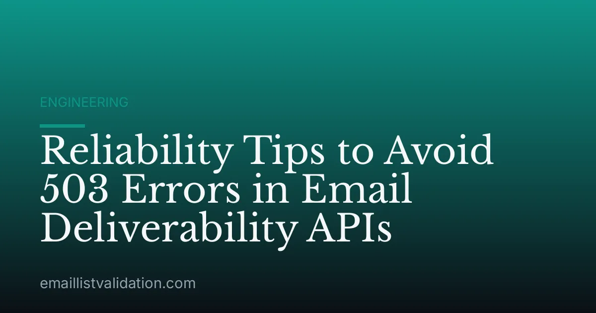 Reliability Tips to Avoid 503 Errors in Email Deliverability APIs