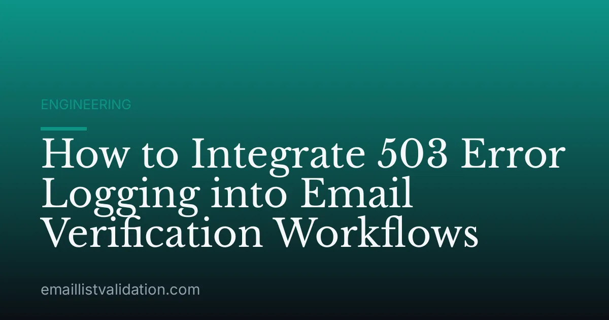 How to Integrate 503 Error Logging into Email Verification Workflows