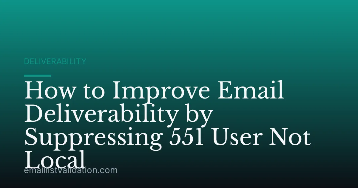 How to Improve Email Deliverability by Suppressing 551 User Not Local