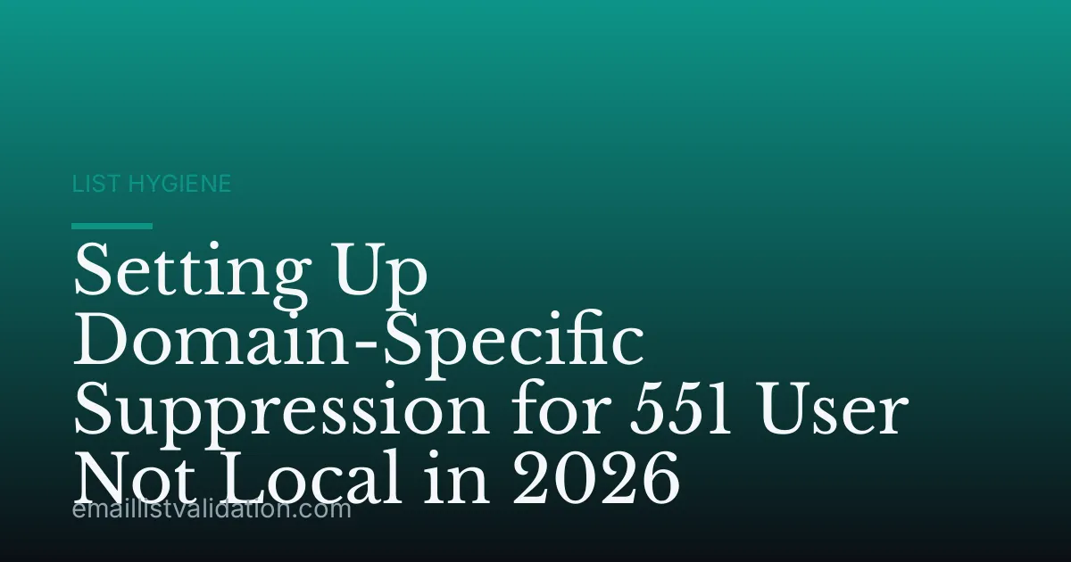 Setting Up Domain-Specific Suppression for 551 User Not Local in 2026