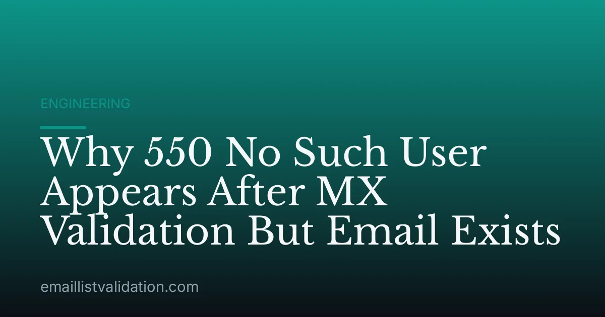 Why 550 No Such User Appears After MX Validation But Email Exists