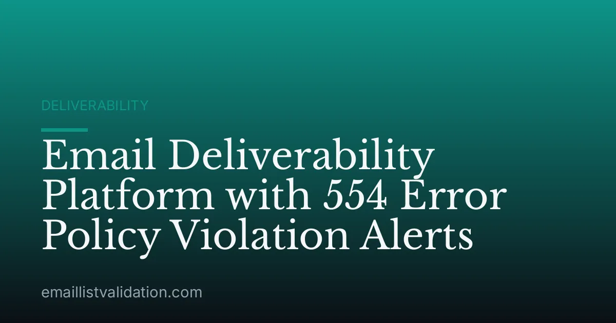 Email Deliverability Platform with 554 Error Policy Violation Alerts